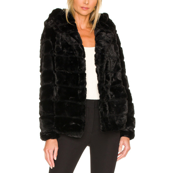 Apparis 'Goldie' Black 4.0 Faux Fur Jacket Size S